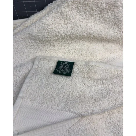 Lauren By Ralph Lauren Cream Bath Towels Pair 30"x54" 100% Cotton NWOT Vintage - Picture 3 of 6